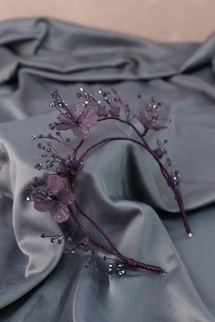 الجملة الأرجواني البسيطة تصميم خاص الأزهار الزفاف الحناء تاج