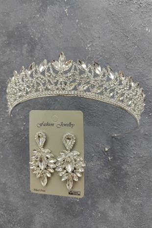 الجملة نيفا نموذج تاج الزفاف وإسقاط الأقراط الحجر