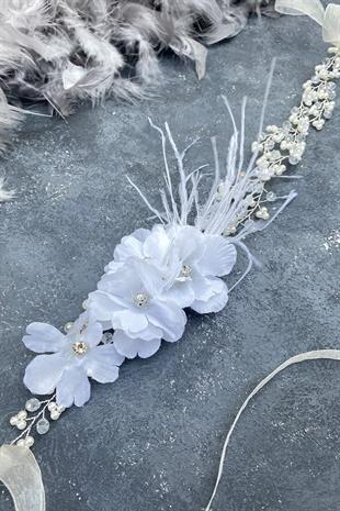 الجملة تصميم مخصص ليندي ريشة الزهور الشعر التبعي