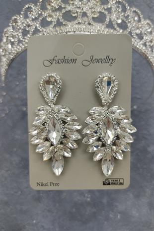 الجملة ديزي تاج الزفاف منقوشة وإسقاط الأقراط الحجر