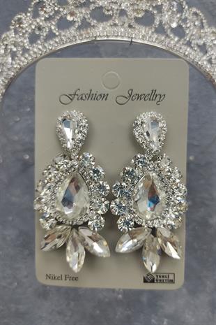 الجملة ديزي تاج الزفاف منقوشة وأقراط حجر قطرة المكوك