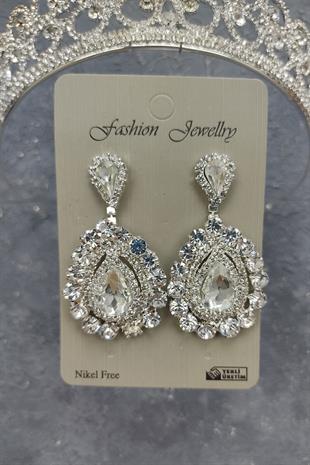 الجملة ديزي تاج الزفاف منقوشة وأقراط الحجر المكوك