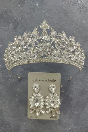 الجملة بيغاسي نموذج تاج الزفاف والأقراط حجر قطرة المكوك