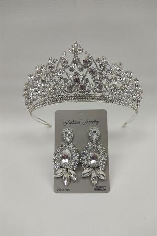 الجملة بيغاسي نموذج تاج الزفاف والأقراط حجر قطرة المكوك