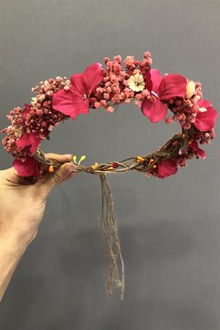 الجملة الوردي Chipsolu الفوشيه تاج الزهور المجففة