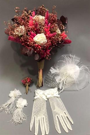 الجملة الوردي Chipssolu باقة الزفاف زهرة المجففة