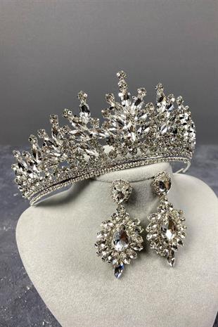 الجملة تاج الزفاف حجر ريو ومجموعة القرط حجر المكوك