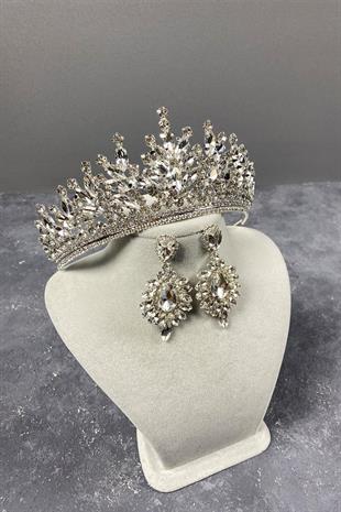 الجملة تاج الزفاف حجر ريو ومجموعة القرط حجر المكوك