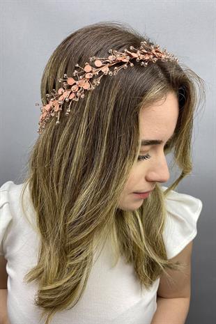 Wholesale Rose Color Enameled Spring Branch Hair Accessory