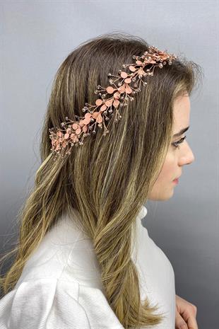 Wholesale Rose Color Enameled Spring Branch Hair Accessory