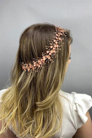 Wholesale Rose Color Enameled Spring Branch Hair Accessory