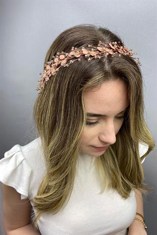 Wholesale Rose Color Enameled Spring Branch Hair Accessory