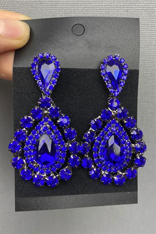 الجملة ساكس الأزرق سوبرا الزفاف تاج الحناء والأقراط