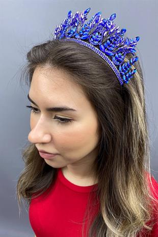 الجملة ساكس الأزرق مجموعة نموذج الزفاف تاج الحناء