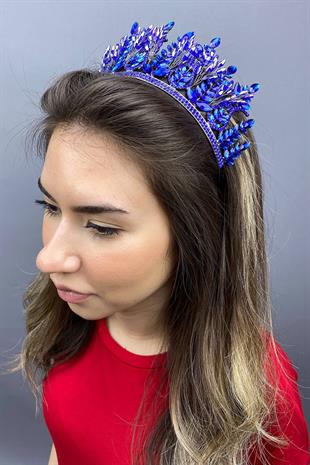 الجملة ساكس الأزرق مجموعة نموذج الزفاف تاج الحناء