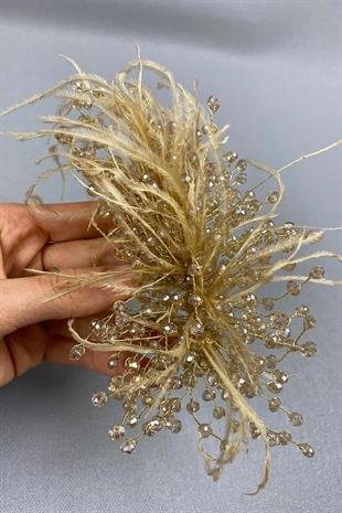 الجملة الأصفر كريستال مطرز و أشعث الشعر التبعي