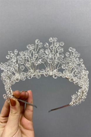 الجملة كريستال شفاف مطرز العرسان وتاج الحناء