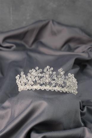 الجملة الكريستال الشفاف مطرز أرين تاج الحناء الزفاف