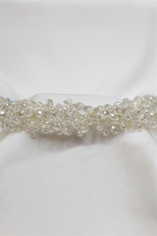 الجملة كريستال شفاف مطرز تاج الزفاف