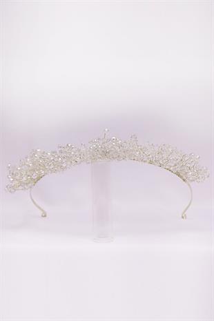 الجملة الكريستال الشفاف مطرز القنفذ نموذج تاج الزفاف