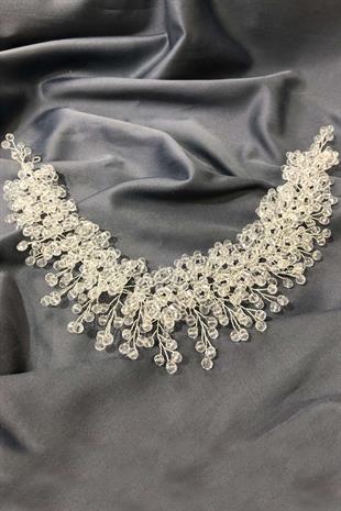 الجملة كريستال شفاف مطرز الشعر والإكسسوارات الحجاب