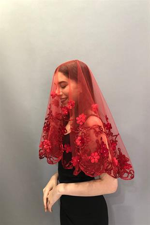 الجملة بريق الزهور الزفاف الحجاب الوجه