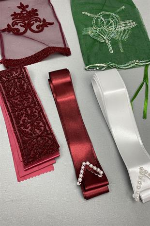 الجملة فضي الحجاب الزفاف والعريس الحجاب مجوهرات الشريط مجموعة