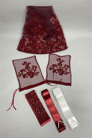 الجملة فضي الحجاب الزفاف والمجوهرات الشريط مجموعة