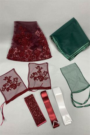 الجملة فضي الزفاف الوجه الحجاب والعريس الحجاب مجوهرات الشريط