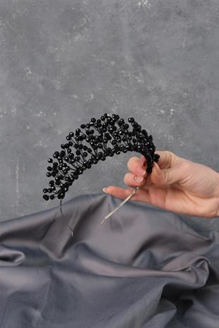 الجملة الكريستال الأسود مطرز أرين تاج الحناء الزفاف