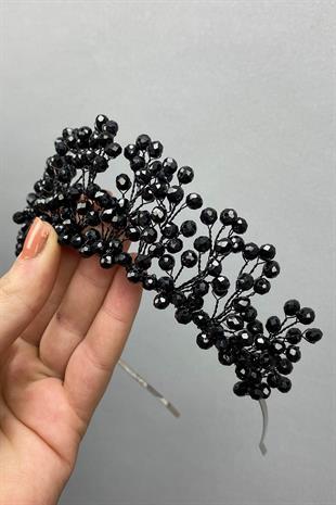 الجملة كريستال أسود مطرز العرسان وتاج الحناء