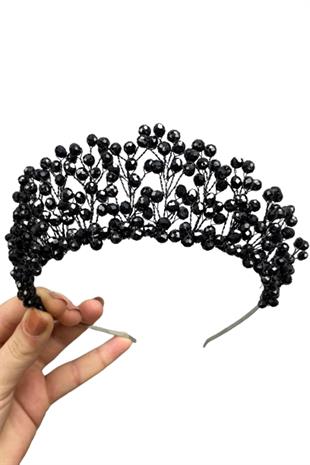 الجملة كريستال أسود مطرز العرسان وتاج الحناء