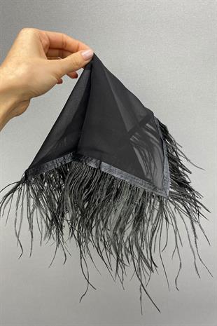 الجملة منديل الزفاف الريشة السوداء هالاي