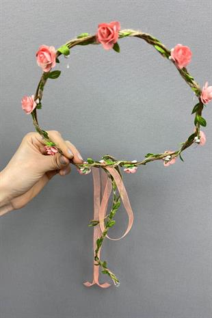 الجملة ورق السلمون روز وأوراق التاج وصيفة الشرف وتاج الأطفال هدية