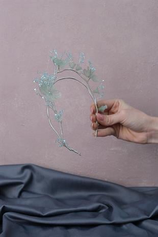 الجملة المياه الخضراء البسيطة تصميم خاص الزهور الزفاف الحناء تاج