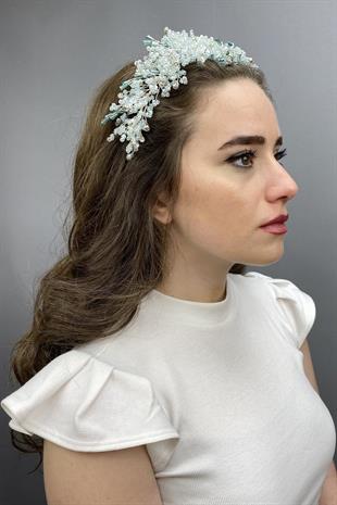 Wholesale Water Green Rastaban Crystal Stone Henna and Bridal Crown