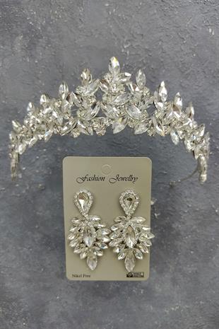 الجملة سوبرا نموذج تاج الزفاف وإسقاط الأقراط الحجر