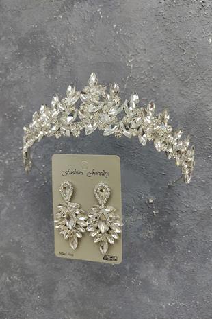 الجملة سوبرا نموذج تاج الزفاف وإسقاط الأقراط الحجر