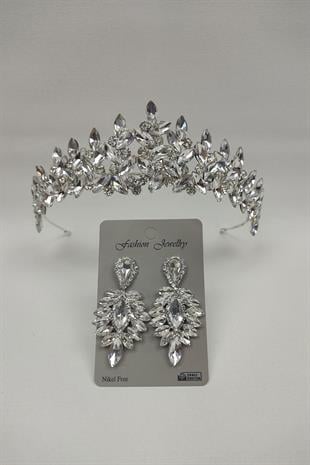 الجملة سوبرا نموذج تاج الزفاف وإسقاط الأقراط الحجر