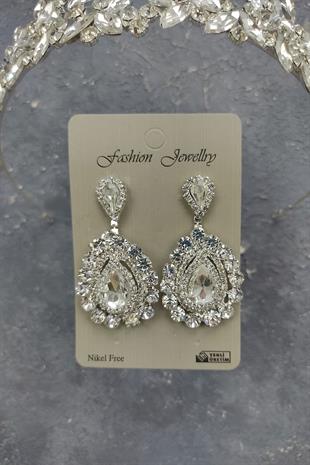 الجملة سوبرا نموذج تاج الزفاف والأقراط حجر المكوك