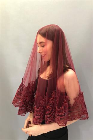 الجملة سلطان منقوشة الحجاب الزفاف الوجه