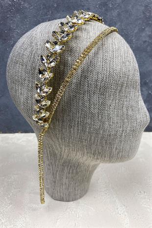 الجملة تصميم صف مزدوج المتدلية الزفاف تاج الشعر التبعي