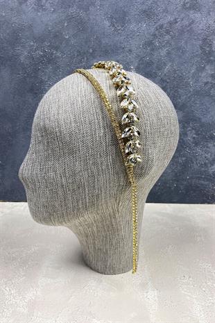 الجملة تصميم صف مزدوج المتدلية الزفاف تاج الشعر التبعي