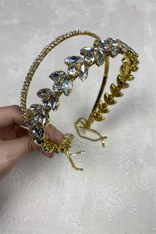 الجملة تصميم صف مزدوج المتدلية الزفاف تاج الشعر التبعي