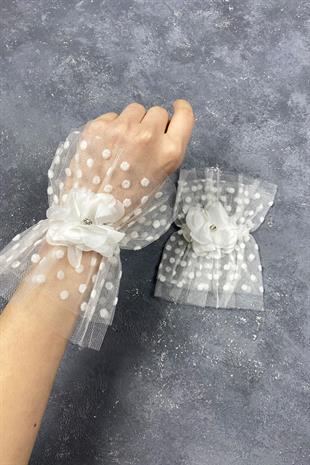 Vera Taşlı Çift Bileklik Gelin Aksesuarı