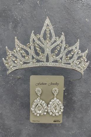 الجملة ورقة تاج الزفاف نموذج وأقراط الحجر المكوك