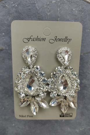 الجملة ورقة تاج الزفاف النموذجي والأقراط حجر قطرة المكوك