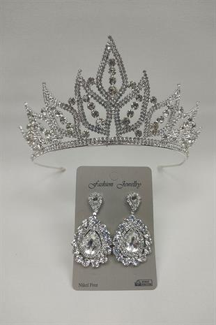 الجملة ورقة تاج الزفاف نموذج وأقراط الحجر المكوك