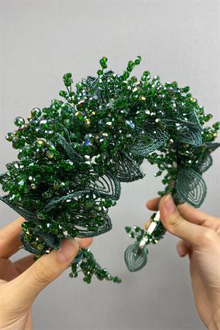 الجملة الأخضر كابيلا الحناء تاج الزفاف