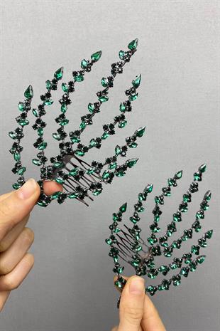 الجملة الخضراء جهين ورقة منقوشة الشعر التبعي تاج الحناء